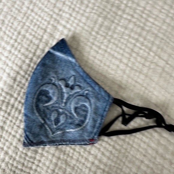 Siwy face mask, denim signature mask, white/floral mask - Picture 3 of 6